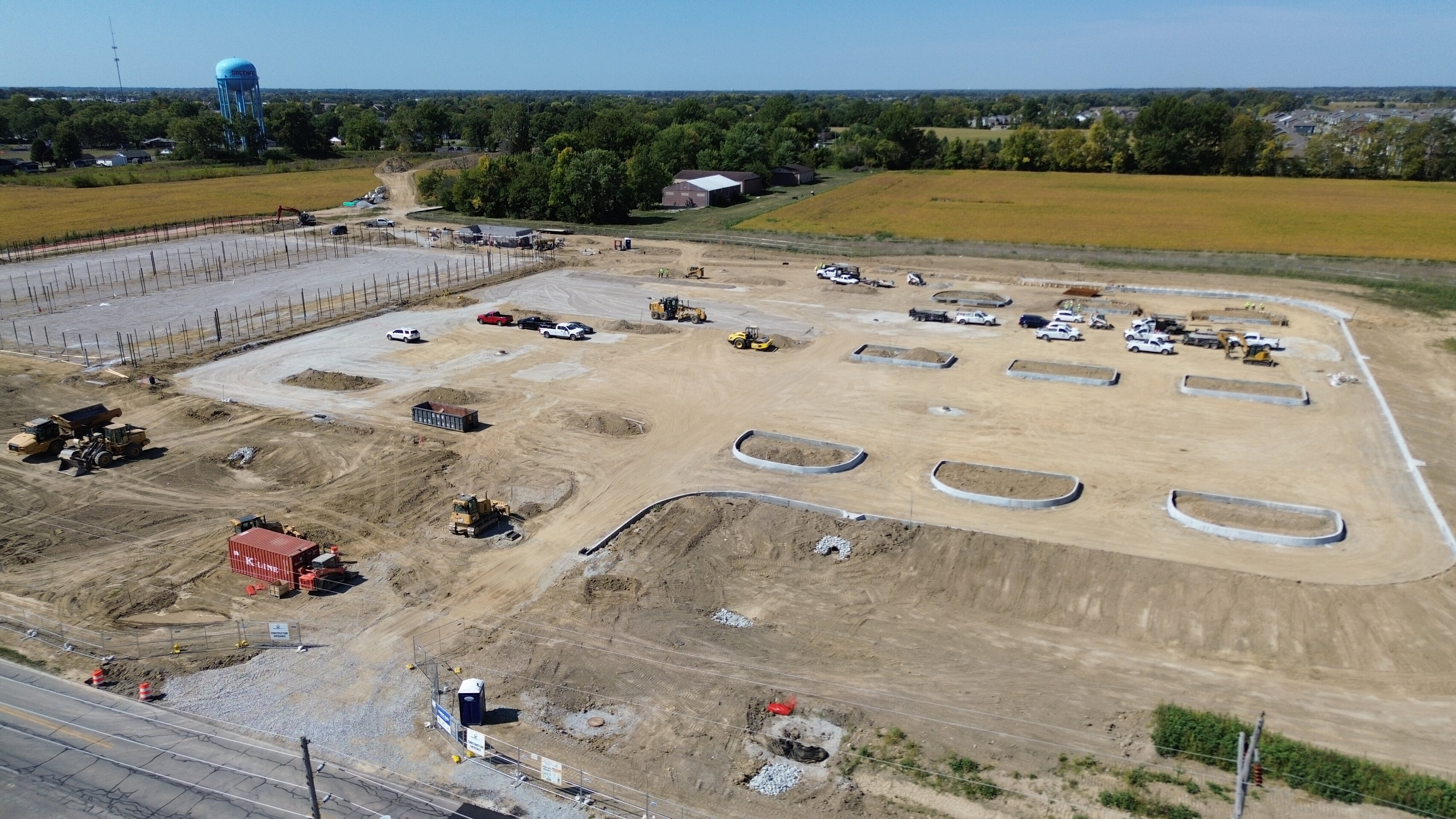 Construction process for Greenfield H.S. Tennis Courts in Greenfield, IN