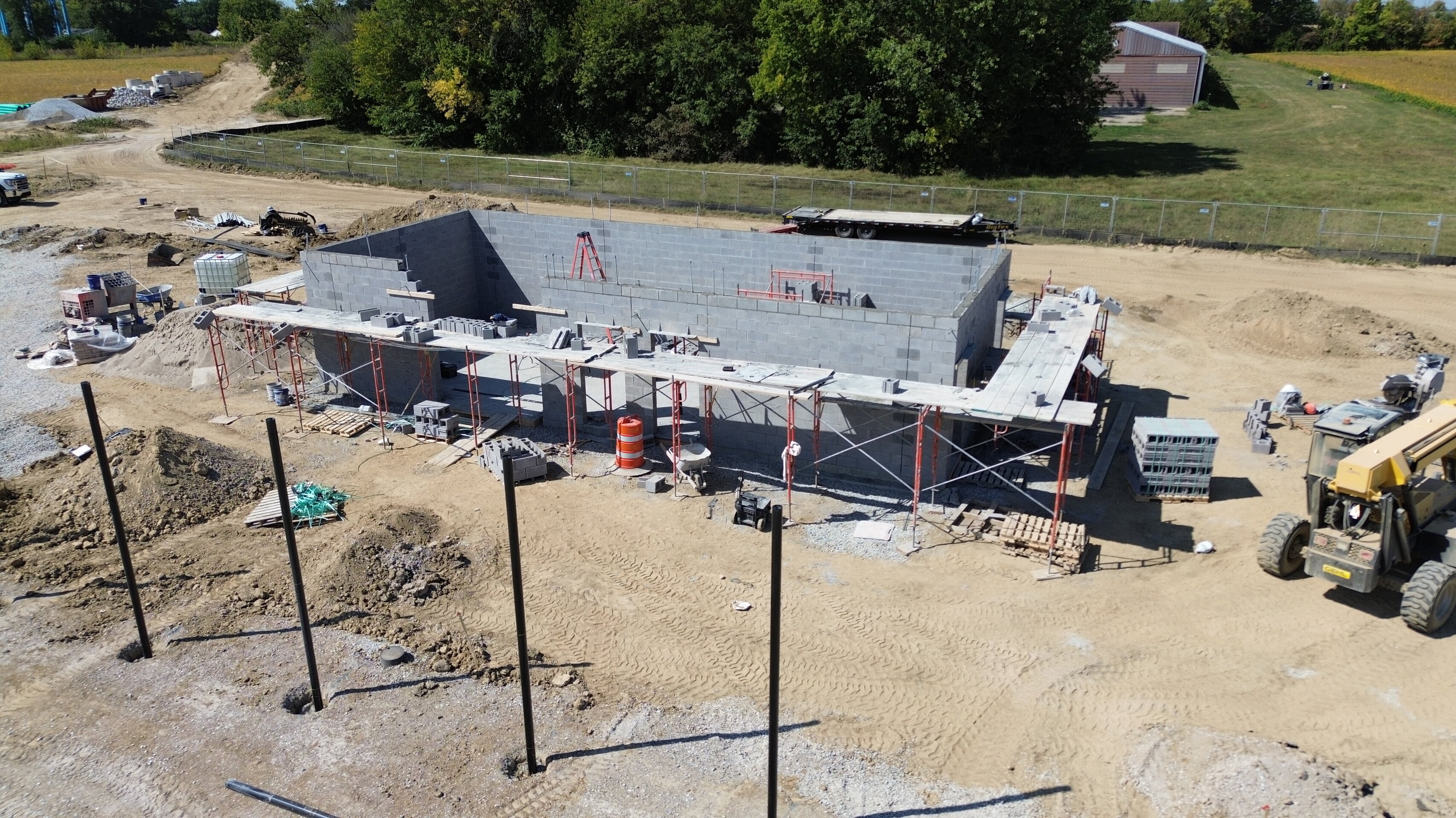 Construction process for Greenfield H.S. Tennis Courts in Greenfield, IN