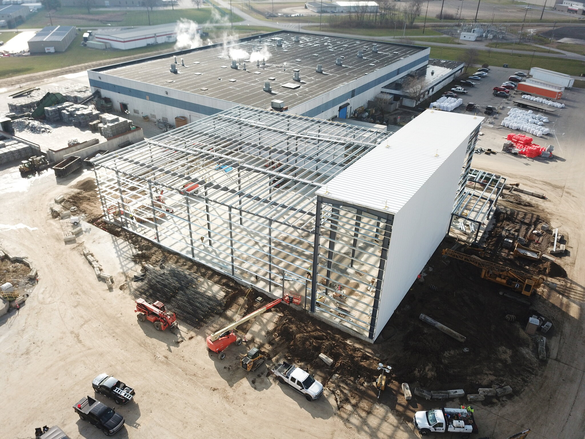 Construction process for DAK America in Richmond, IN