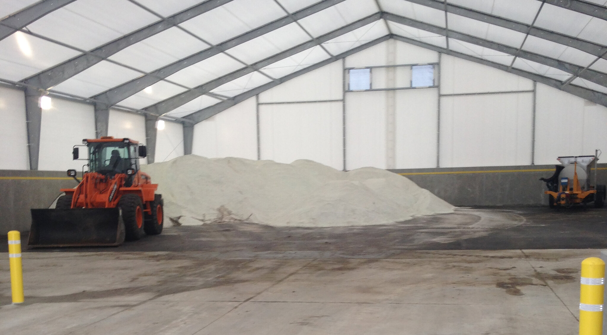 Construction process for INDOT Salt Storage Lebannon in Lebannon, IN